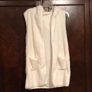 Ivory/White Hooded Vest